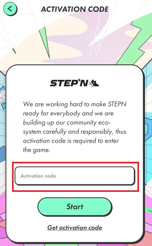 stepn_アクティベーションコード_入力方法